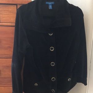 Black Velvet Sport Jacket with Corduroy Trim